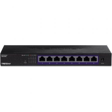 TRENDnet TEG-S380 Switch de red no administrado de 8 puertos Gigabit Ethernet, Negro